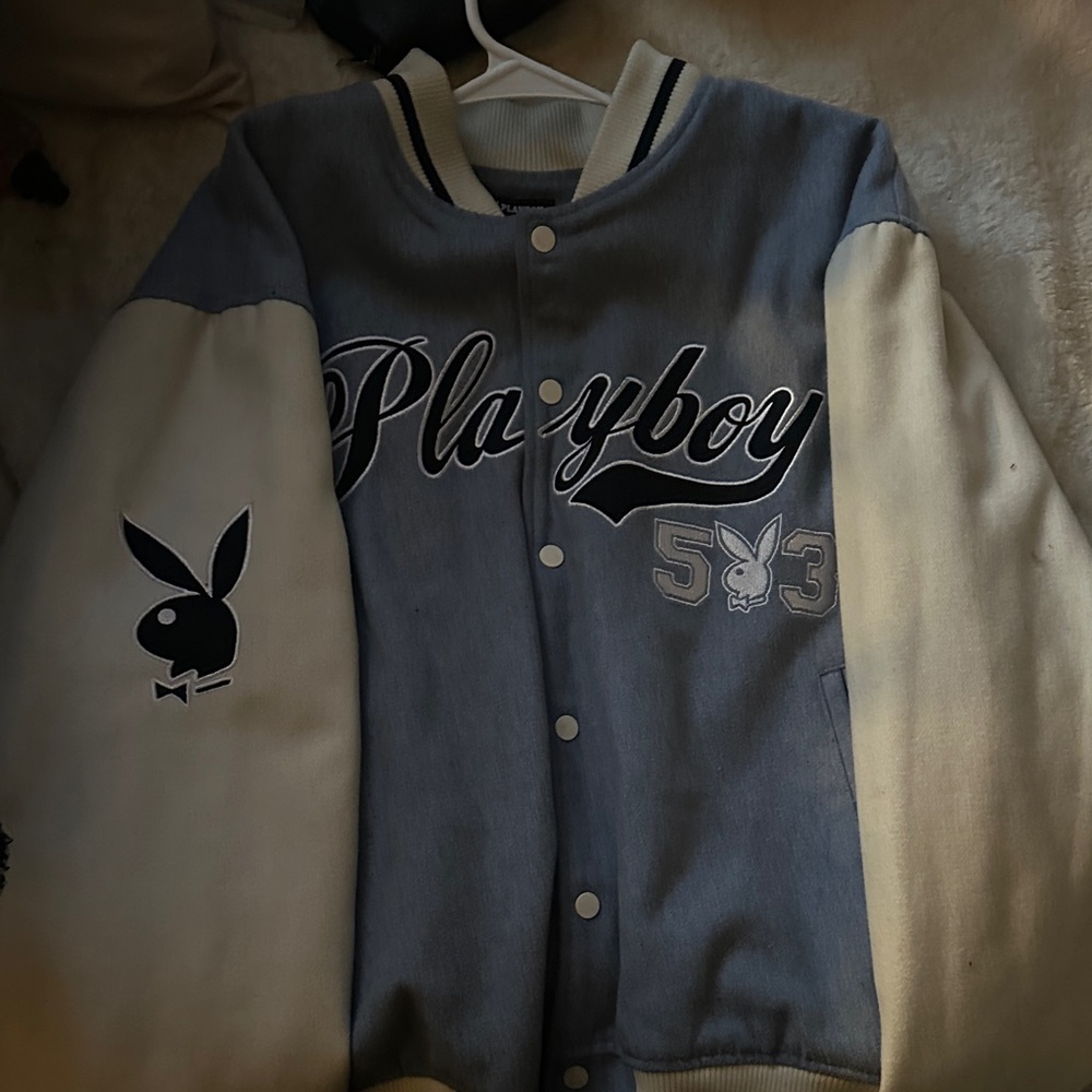 PLAYBOY Kids Hoodie - Blue and Cream